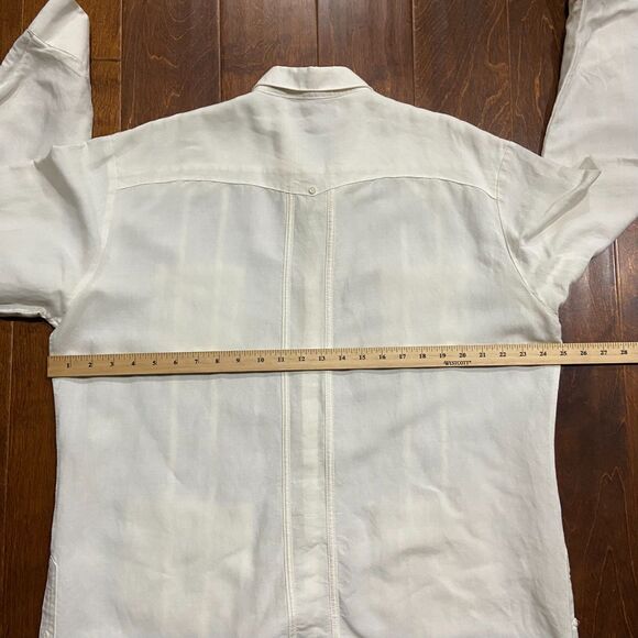 Cubavera Casual Quad Pocket Embroidered White Rayon Button Down Shirt Men's XL - Picture 7 of 8